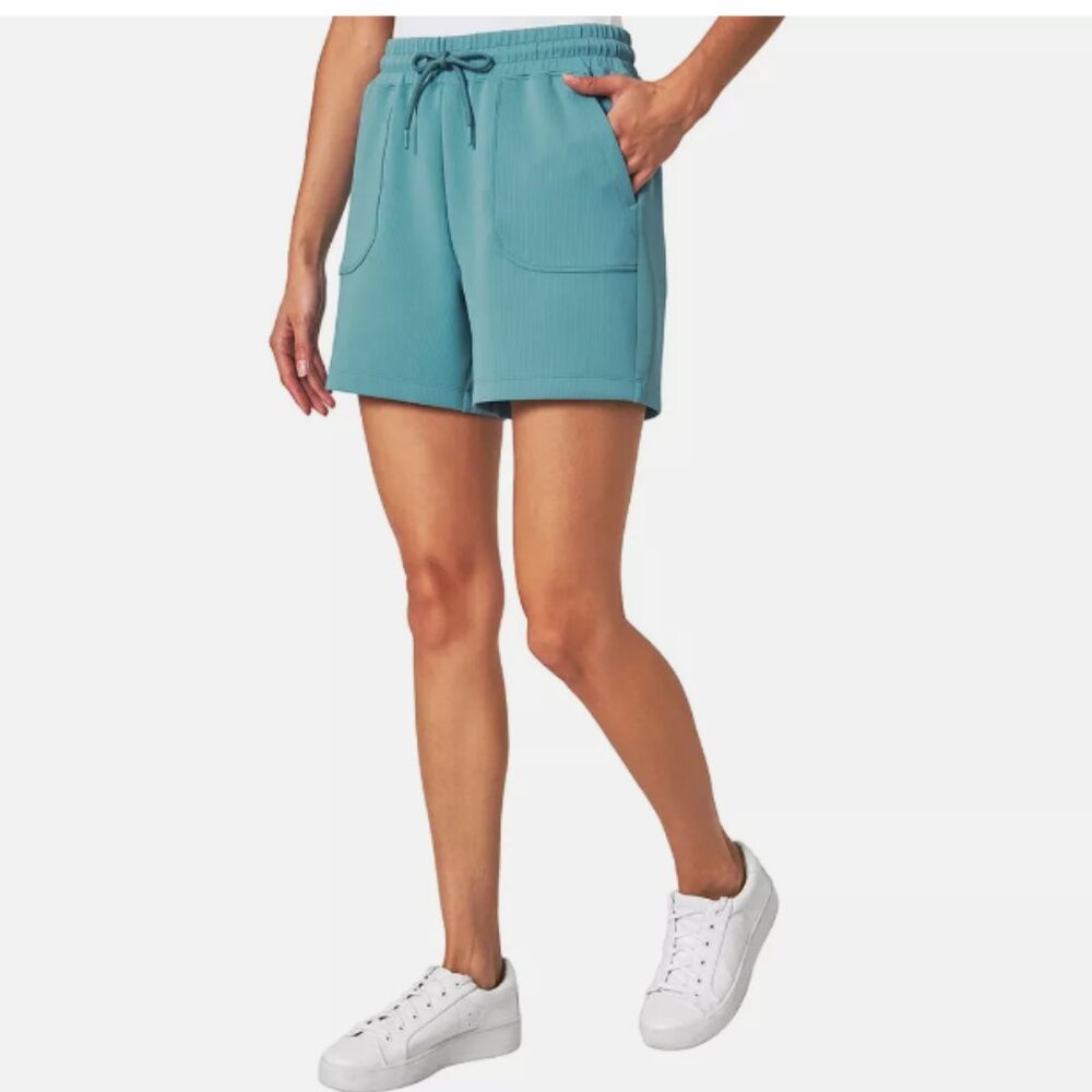 Mondetta Womens Midweight Ribbed Scuba Active Short with Pockets  Blue  M